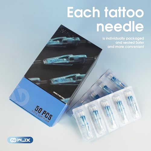 Tattoo Cartridge Needles Set #12 - 50 Mixed Sizes for Lining & Shading