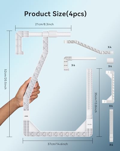Pathneer White Pool Cover Holder for Above Ground Pools - 4 Pack Adjustable Hooks