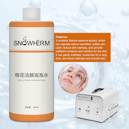 ELitzia Oxygen Bubble Machine - Sakura Beauty Bubble Solution for Deep Facial Cleaning, Moisturizing and Oil Control - 400ml/13.5Fl.oz