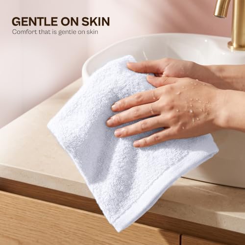 White Washcloth Set - 60 Cotton Face Towels 12x12 Inches, Soft & Absorbent - Variation of THIS listing