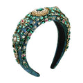 Wide Crystal Headband for Women Pearl Rhinestone Hair Accessory Party Wear