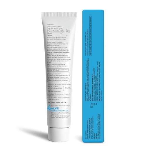 SALVE Benxop 5% Benzoyl Peroxide Gel (20 g / 0.70 oz) - Topical Skincare Gel for Oil-Prone and Congested Skin