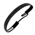 Black Velvet-Lined Jeweled Headband - Non-Slip Sparkly Bling Hair Accessory