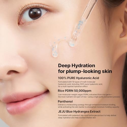BeginS Hyaluronic Acid Moisturizer Serum with Rice PDRN & Blue Hydrangea for Deep Hydration