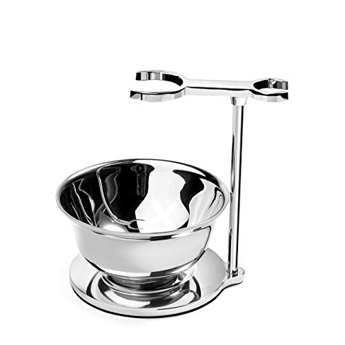 Luxury Shaving Razor & Brush Stand with Soap Bowl - Compatible with Manual & Gillette Razors