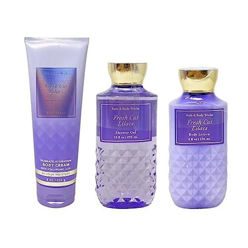 Bath & Body Works Fresh Cut Lilacs 3 Piece Bundle - Body Cream - Shower Gel - Body Lotion - Full Size