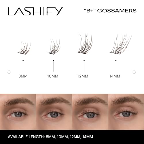 Lashify Bold Plus+ 10mm Gossamer Eyelash Extensions Refill in Minx Color, Easy DIY False Lashes for the Most Delicate, Natural and Long Lasting Look