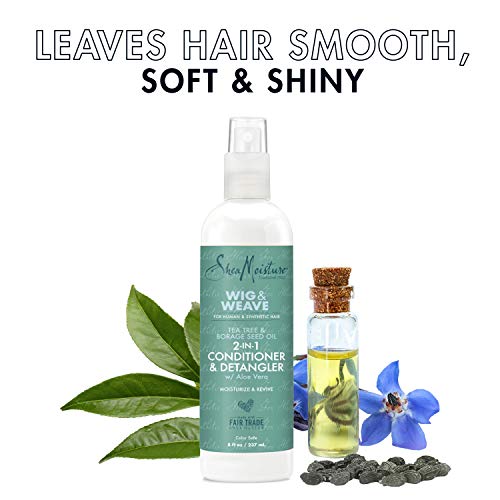 Leave-In Conditioner and Detangler for Wig & Weave - Tea Tree & Borage Oil, 8 oz