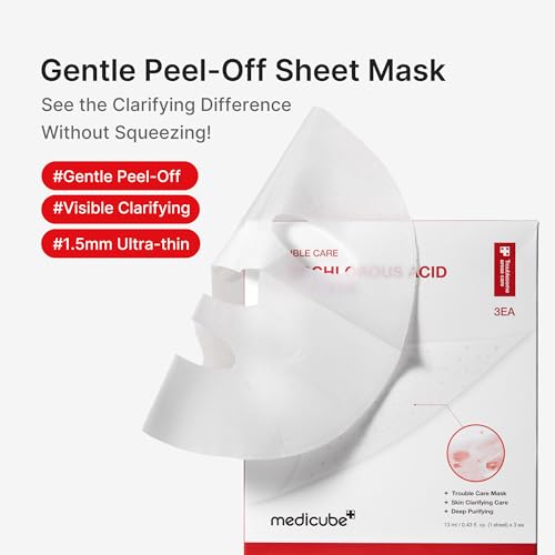 Hypochlorous Acid Peel-Off Sheet Mask 3 Pack - Gentle Pore Refining Skin Care