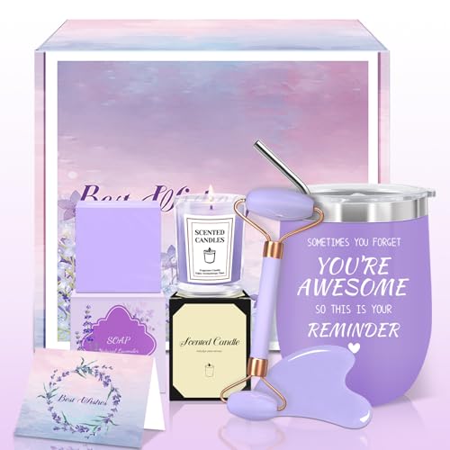 Gifts for Women, Spa Self Care Get Well Soon Gifts with Gua Sha Facial Tools, Thank You Gift for Wife, Coworkers, Friends, Gift Basket for Birthday Anniversary, Mother's Day, Thanksgiving, Christmas