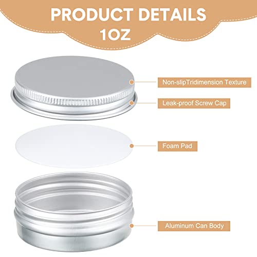200 Pack Silver 1 oz Metal Tins with Lids for Cosmetics & DIY Projects - Includes Markers & Labels