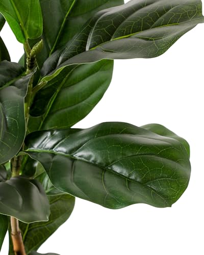 5.9 Ft Faux Fiddle Leaf Fig Tree with Planter - Tall Indoor Artificial Plant