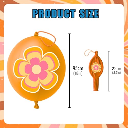 72 PCS Groovy Party Favors ? 48 Pre-Cut Temporary Tattoos & 24 Groovy Punch Balloons Themed Birthday Party Decorations Supplies Favors Gifts, Goodie Bag Fillers, Classroom Rewards for Boys and Girls