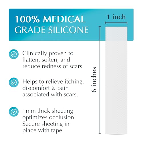Silicone Scar Treatment Sheets for Old and New Scars 2-Pack, 1 x 6 Inches