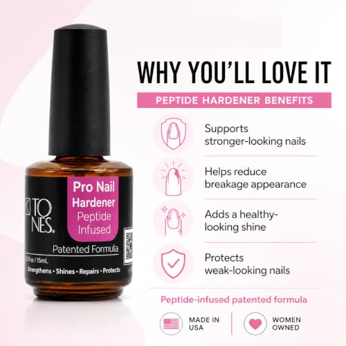Tones Pro Nail Hardener & Gloss - Strengthen, Repair & Shine, 0.5 fl oz