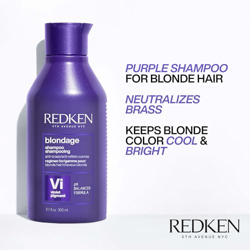 Redken Blondage Purple Shampoo 10.1 Fl Oz - Neutralizes Brassiness & Brightens Blonde Hair