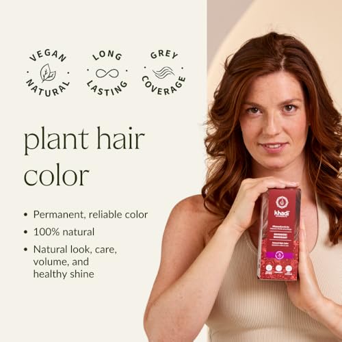 Khadi Natural Hair Color Mahogany - 100% Herbal Dye for Red to Dark Red-Brown