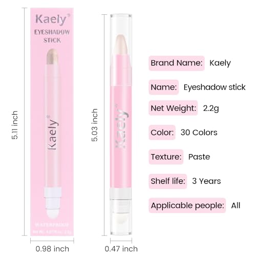 evpct 2Pcs Cream Eye Shadow Brightener Sticks Set for Eyes Waterproof, Pearl White & Pearl Shimmer Cream Eyeshadow Applicator Stick Long Lasting Pigmented Eye Makeup sombras en crema para ojos 1+18