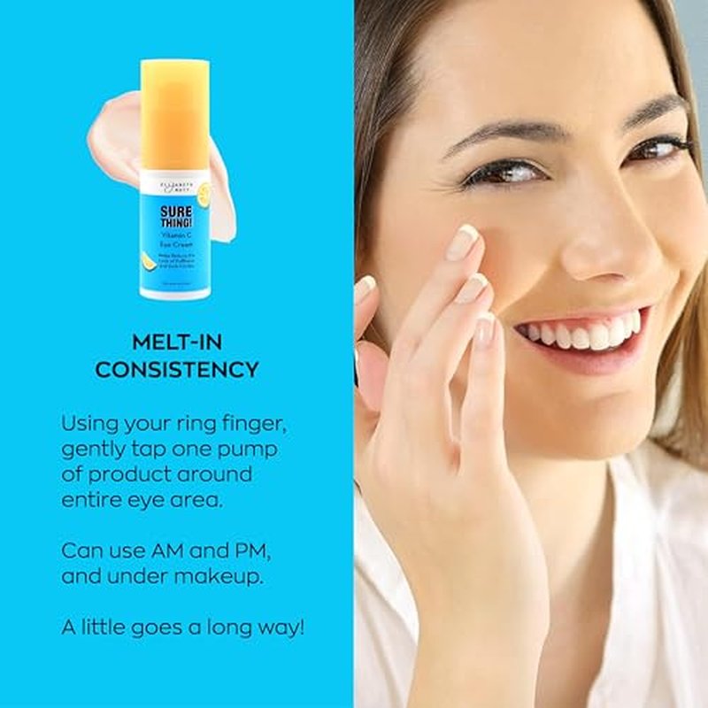 Elizabeth Mott Sure Thing Vitamin C Eye Cream ? Hydrating & Brightening Eye Treatment for Dark Circles and Puffiness ? Vegan, Fragrance-Free, Cruelty-Free Skincare ? 15ml (0.5oz)