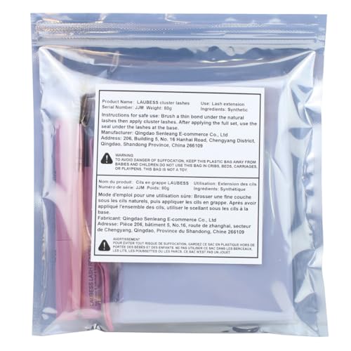 Lash Extension Kit 40D Clusters With Bond, Seal, Remover, Tweezers, Brush - DIY Individual Eyelashes Waterproof Set (40D-0.07D-9-16Mix)
