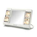 Lighted Makeup Mirror with 3X Magnification - White Vanity Mirror for Beauty & Grooming