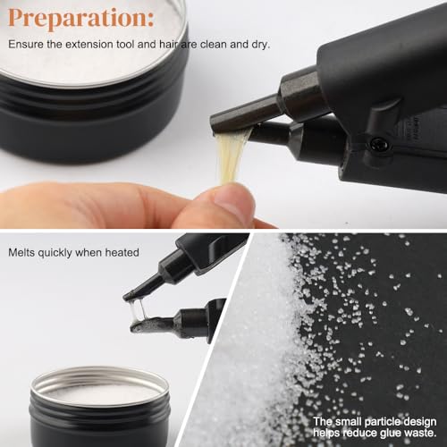 Black 50g Keratin Glue Powder for Hair Extensions - Fusion & Re-Tipping