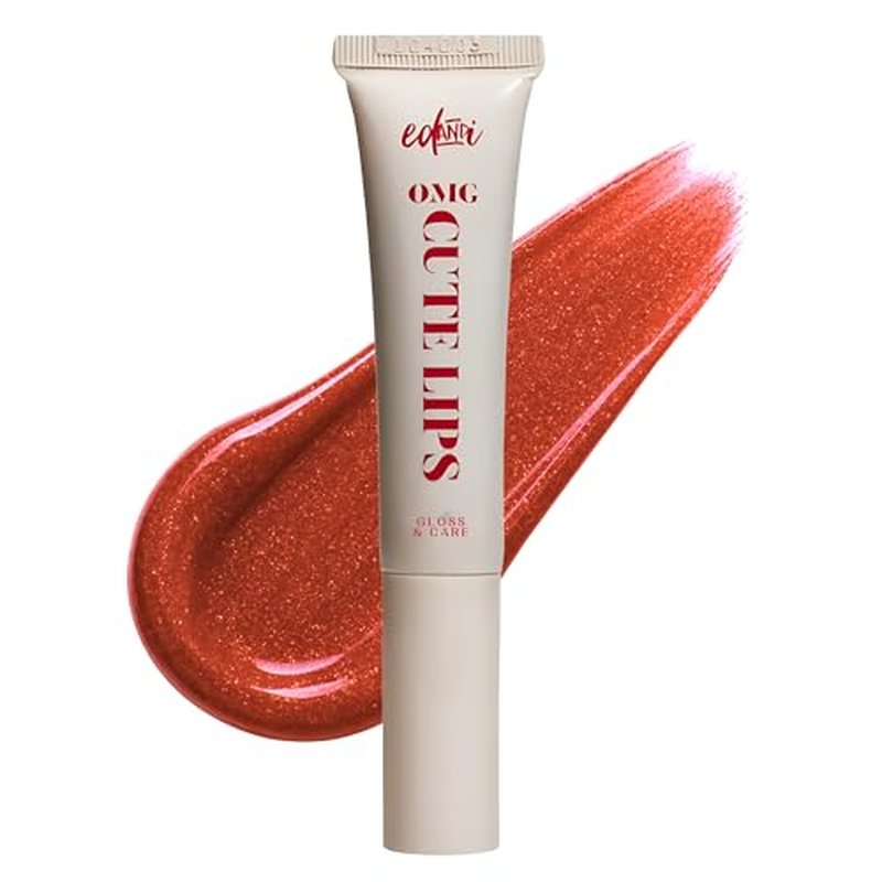 ed&i OMG Cute Lips ? Lip Gloss for Women with Shea Butter for Hydration, Light Shimmer, Lip Tinted High Shine Finish, Long Lasting Lip Gloss in Red Vanilla Frosting, Lightweight & Non-sticky