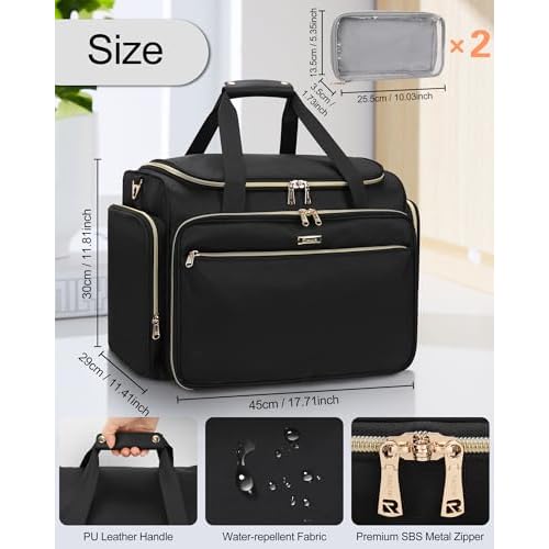 MONSTINA Professional Hairstylist Traveling Bag with Two Detachable Small Bags,Hairdressing Bag Makeup Salon Organizer Bag for Barber Hairdresser Insulation Material