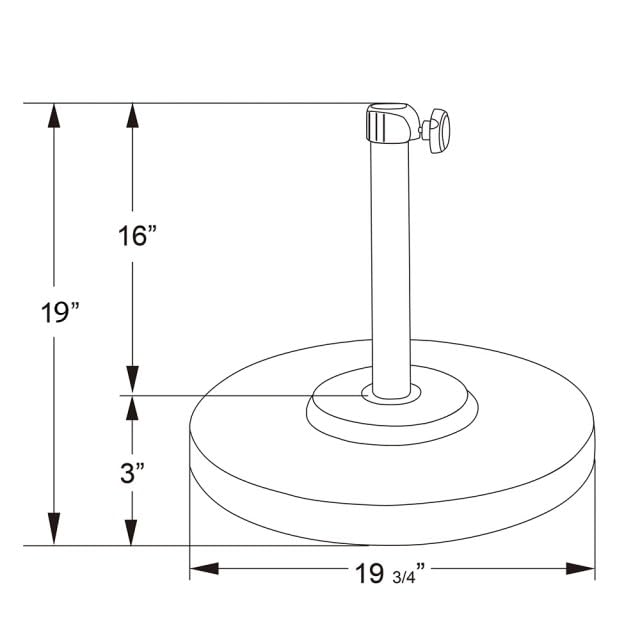 California Umbrella 50 lbs. Concrete Umbrella Base - White, Powder-Coated Steel, Round