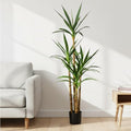 6Ft Faux Agave Tree with 4 Stems, Tall Artificial Plant in Plastic Pot for Home Office Decor