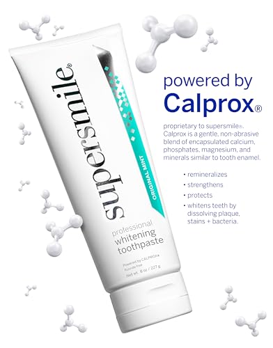 Supersmile Mint Whitening Toothpaste 8 Oz - Whitens 6 Shades, Fluoride Free, Professional-Grade