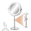 8-Inch Tall Lighted Magnifying Makeup Mirror with Adjustable Height & 17.5L x 8W