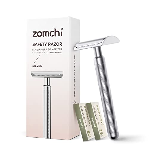 ZOMCHI Upgrade Safety Razor for Men with 60 Counts Safety Razor Blades for Shaving