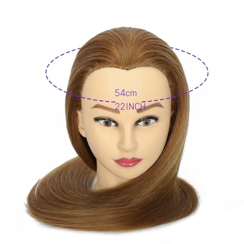 Mannequin Head 99% Human Hair for Hairstyling - Heat Resistant Manikin Head for Cosmetology Students, Professionals & Practice Exams (Blond 27#)