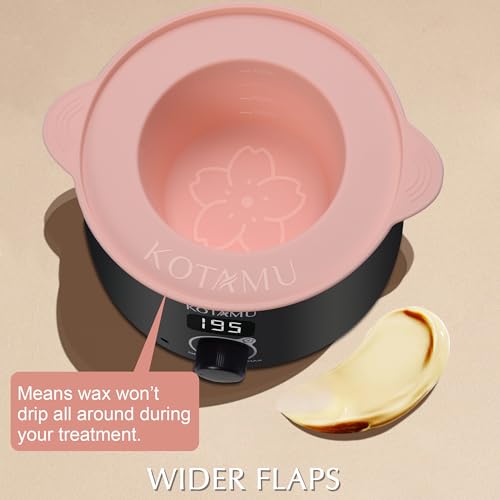 KOTAMU Waxing Kit for Women & Men with Digital Wax Pot & 4oz Pack of 4, Black