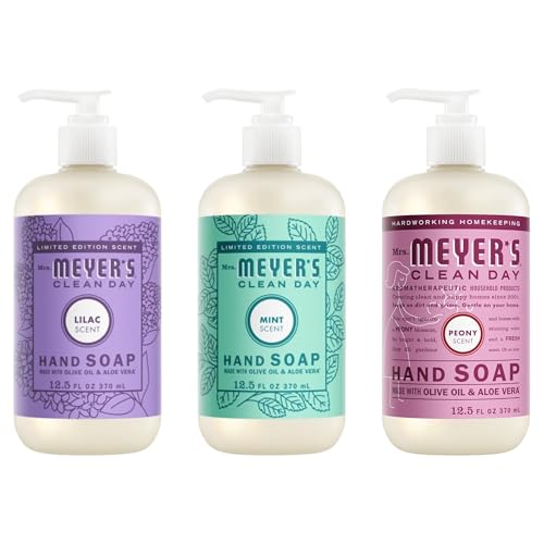 Peony Blossom Hand Soap - Mrs. Meyer’s Spring Scent Variety Pack, 12.5 Fl Oz, Pack of 3