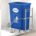 ANASTA Under Sink Trash Can Pull Out Trash Bin - 30-50 Qt Silver