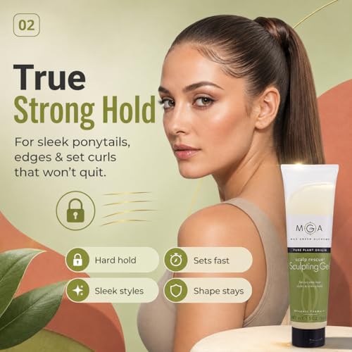 Vegan Strong Hold Hair Gel for Men & Women - Natural, Humidity Resistant, 5.5oz