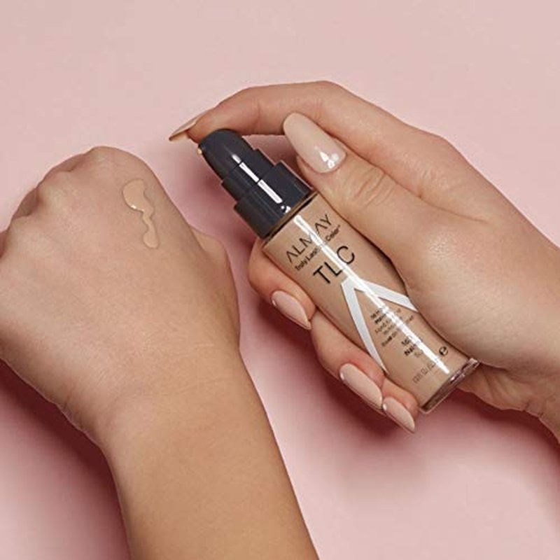Almay Liquid Foundation, Truly Lasting Color, Long Wearing Natural Finish, Vitamin E and Lemon Extract, Hypoallergenic, Cruelty-Free, Dermatologist Tested, 220 Neutral, 1 fl oz
