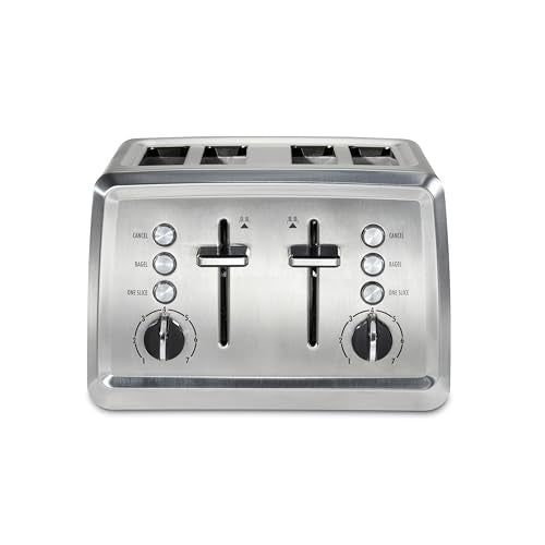 4 Slice Stainless Steel Toaster with Wide Slots and Bagel Setting - Variation of THIS listing