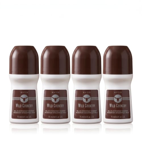 AVON Wild Country Men's Roll-On Deodorant 4 Pack - 2.6 oz Each