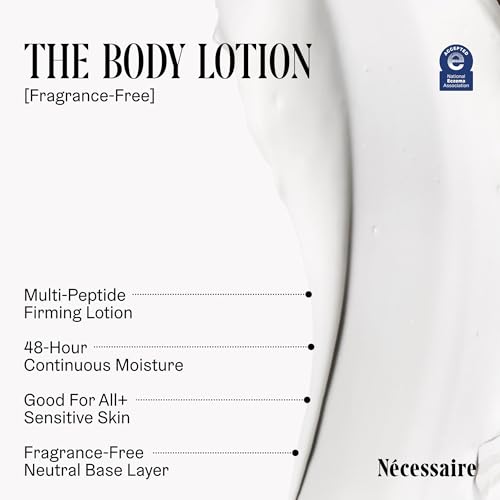 N?cessaire The Body Lotion Fragrance-Free - Multi-Peptide Moisturizer - Firming Body Lotion for Women + Men. 2.5% Niacinamide. Non-Comedogenic + Hypoallergenic for Sensitive Skin? 200 ml/6.8 fl oz