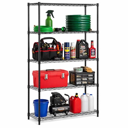 Honey-Can-Do 5-Tier Steel Wire Shelf - Heavy Duty, Adjustable, NSF-Certified