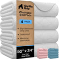 GORILLA GRIP Reusable Waterproof Underpads 34x52 Inches, Pack of 4, White