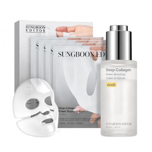 Korean Collagen Face Mask & Serum Duo for Radiance - Sensitive Skin Safe