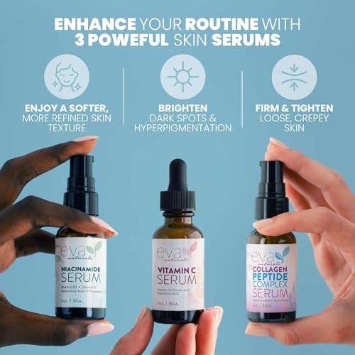 Eva Naturals Firm & Glow Serum Bundle – Vitamin C, Peptide & Niacinamide