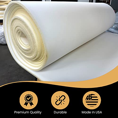 Open Cell Upholstery Foam Padding - 1/4 Inch Thick, 56 Inches Wide, 5 Yards - Soft Supportive Cushioning for DIY & Crafts