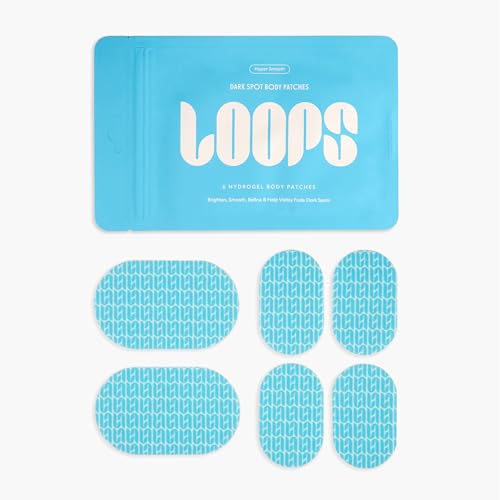 LOOPS Hyper Smooth Dark Spot Hydrogel Body Masks, Smooth, Refine, and Reduce Dark Spots - Body Patches Assorted Sizes (Pack of 6)