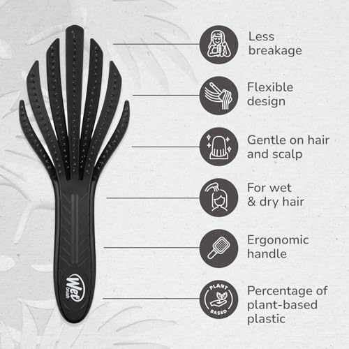 Wet Brush Go Green Curl Detangler Hair Brush - Black - Pack of 2