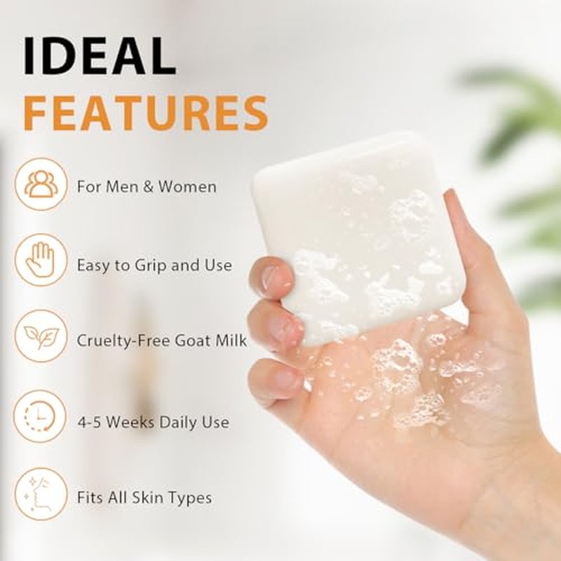 Goat Milk Soap Bar 3 Packs - Natural Moisturizing Soap Bar for Men Women All Skin Types Face & Body, 14oz Pack of 3 Bars
